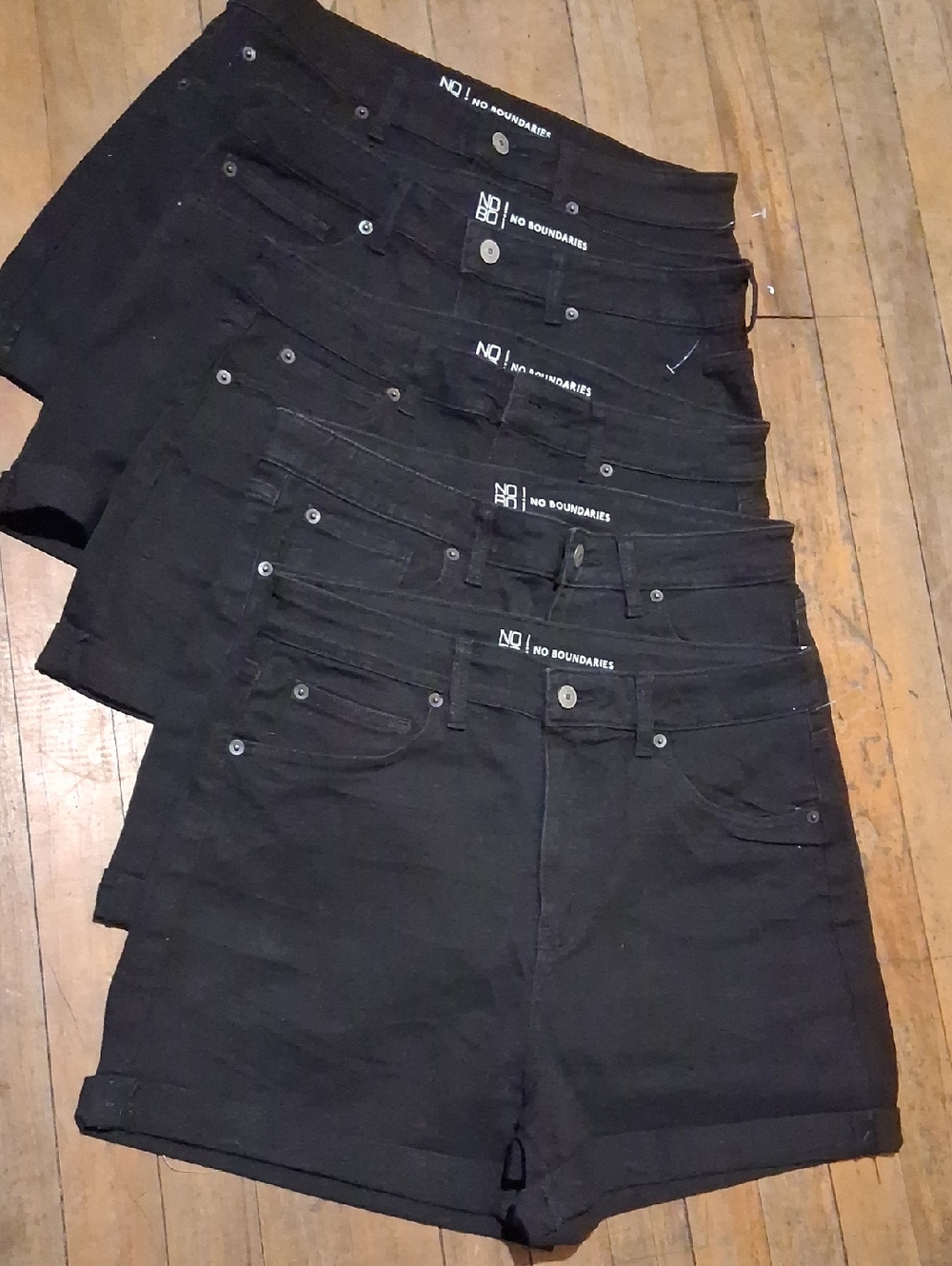 Black High-Waist Denim Shorts - Pack of 4